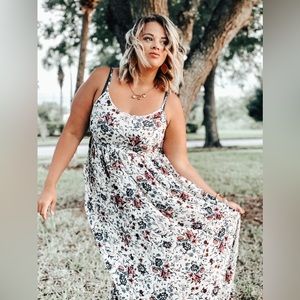 Floral Scoop Neck Maxi Dress